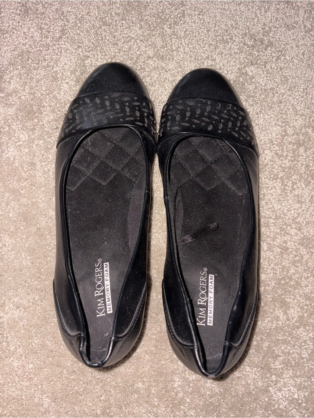 Kim Rogers Black Quilted Wedge Slip-On Flats - Picture 2 of 3